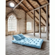 Canapé lit futon Shin Sano bleu clair - Pin massif - Couchage 140x200 cm - Marque KARUP_3