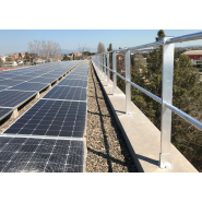 Garde-corps de sécurité pour toiture-terrasse - Fixé en tête d'acrotère - Montant profilé en aluminium - GM_3