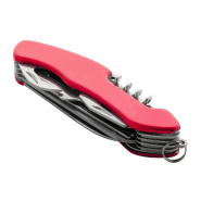 Couteau de poche multifonctions - acier inoxydable - 12 fonctions - manche aluminium - couleur rouge_3