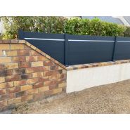 Clôture en aluminium Myclôture - Lames 125 mm ajustables - Hauteur 640 à 2350 mm - SKU: N/A_3