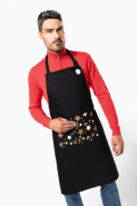 Tablier de Noël adulte - Origine France Garantie - Kariban - Réf : K8008 - 100% coton avec poche motifs étoiles_3