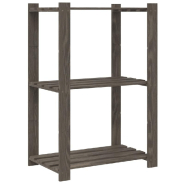 Vidaxl support de rangement à 3 niveaux gris 60x38x90 cm bois de pin 373387_3