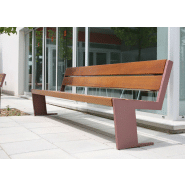 Banc public Quatro UM377X - fonte ductile avec traitement anticorrosion et lattes en bois tropical_3