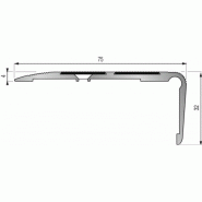 Nez de marche en aluminium pour usage tertiaire intérieur modèle 6t à 2 bandes - pose en applique avec adhésifs