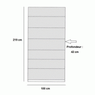 Composition lit escamotable style industriel KEY - Bi-ton chêne noir mat - 90x200 cm - Longueur 255 cm_3