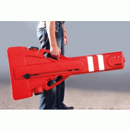 Barrière extensible pliable de chantier à rangement intégré_3