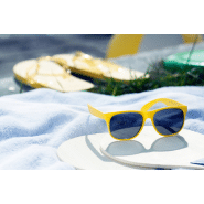 Lunettes de soleil en plastique - protection UV400 - couleur jaune - 20g_3
