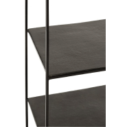 Étagère haute 5 planches NIZI - métal noir et aluminium noir/vert - design moderne_3