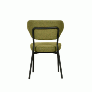 Duko - Chaise empilable en tissu vert_3