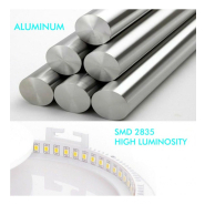 Downlight slim LED rond 5W - 120° - Aluminium - Couleur lumière 3000K - Réf PC5WB_3