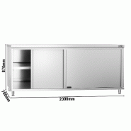 Meuble bas inox central P 700 mm avec portes -_3