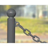 Potelet Province à chaînes - Réf : 206321.Gpro - Ø76 ou Ø114 mm - Plusieurs coloris et pommeaux disponibles_3