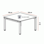 Table de réunion Eco - Mobel Linea - Argent Ral 9006, 120, Wenge_3