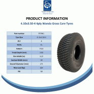 4.10/3.50-4 Pneu pour tondeuse à gazon et jante en acier 4 plis P332 roulements 20mm (lot de 2)_3