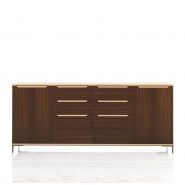 Paso Doble - Bureau de direction i 4 Mariani - Design élégant en cuir, noyer d'Amérique et métal_3