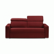 Canapé convertible PASSION - Matelas 16 cm - Système express - Sommier à lattes 140 cm - Microfibre Bordeaux_3
