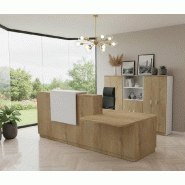 Banque d'accueil Delta Plus avec accès PMR - Mobel Linea - Droite, Oui, 282, Chêne veiné_3