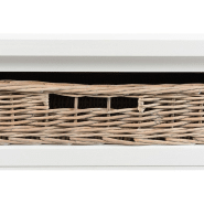 Buffet en bois et verre blanc - Softy - Style campagne chic avec cannage et paniers naturels_3