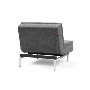 Fauteuil convertible design Dublexo - Lit 90x115 cm - Pieds chromés - Tissu Twist Charcoal - Innovation Living_3