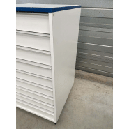 Meuble d'occasion de laboratoire avec 9 tiroirs - sur pieds métal - ATEX - référence P21091161_3