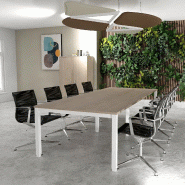 Table de reunion tempo 8-10 personnes - MOBEL LINEA - blanc 9010, acacia clair, 300_3