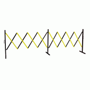 Barrière de sécurité extensible - Noir / Jaune / Avec pieds fixes / 4000x450x1000_3