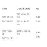 Pod 29 - Bande podotactile voie privée - Viso - Dimensions 290x35x20 mm et 1085x490x2 mm_3
