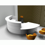 Banque d'accueil courbe avec façade de couleur modèle Valde - MDD - Blanc, Blanc brillant, Droite_3