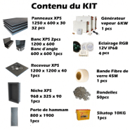 Hammam kit de construction - Cabine de douche à carreler 180 x 180 avec générateur vapeur et accessoires inclus_3