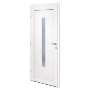 Vidaxl porte d'entrée blanc 88x200 cm pvc 3157074_3