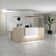 Bureau d'accueil d'angle avec accès PMR Delta Plus - Mobel Linea - 224, Acacia clair, Gauche, Oui_4