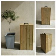 Poubelle publique en bois durable - Wood Park URBANECO 42 - Contenance 90L - Châssis en pin traité autoclave classe 4_3