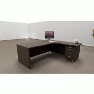 Bureau d'angle T45 avec meuble de rangement et caisson - Quadrifoglio - 192, Droite, Eucalyptus_3