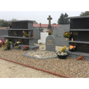 Stèles personnalisées Jardins du souvenir - Mausolé / pyramide / rocher en granit massif_3