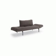 Canapé convertible Zeal Laser gris anthracite - pieds métal - design années 50-60 - modulable méridienne/lit_3