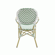 Tango - Fauteuil de bistrot en rotin synthétique bambou-blanc/vert pastel_3