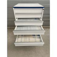 Meuble d'occasion de laboratoire avec tiroirs - ATEX - 9 tiroirs sur pieds métal - P21091157_3