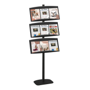 Présentoir vitrine presse H 177 cm - 3 étagères réglables - Réf : 214173_3