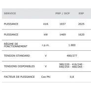 GTW-1620 T6 - Groupe électrogène industriel triphasé 1837 kVA 60 Hz - Genelec - Moteur Mitsubishi - Alternateur Stamford_3
