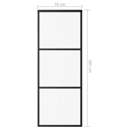 Vidaxl porte coulissante verre esg et aluminium 76x205 cm noir 151008_3
