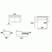 Canapé lit Denso XXL 4-5 places convertible express - Couchage 180x197 cm - Matelas 18 cm microfibre bordeaux_3