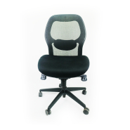 Fauteuil de bureau pivotant en résille sans accoudoir d'occasion - soutien pelvien - dossier ajustable - double roulettes de sécurité_3