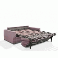 Canapé convertible 2-3 places Excellence 120 cm - Sommier à lattes - Matelas Memory 18 cm - Velours Old Rose_3