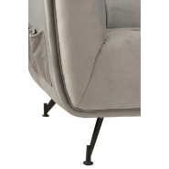 Canapé lounge Marianah gris clair - Structure bois - Revêtement velours capitonné - L207 x H78 x P82 cm_3