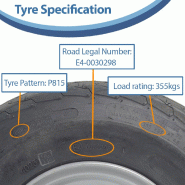 16.5x6.50-8 Trailer Tyres Wheel Assembly 4 Inch PCD Road Legal 355kgs (Set of 3)_3