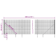 Vidaxl clôture en treillis métallique et ancrage anthracite 1,6x10 m 154244_3