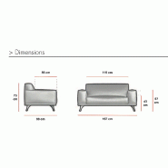 Canapé d'accueil 2 places SF - Mobel Linea - Gris anthracite_3