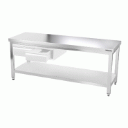 Tables Inox centrales Premium avec Etagère - P 600 mm | Ggm - 2000_3
