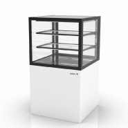 Vitrine neutre INTEGRA sur base - 600 mm - 3 niveaux - H1100 mm - IN60/50-110N | Sayl Barcelona - 515 mm, Accès arrière_3