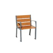 Banc public en acier et bois - SILAOS - fabrication écoresponsable, chêne certifié PEFC_3